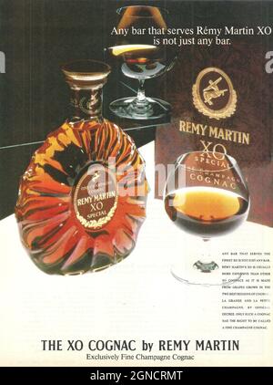 Remy Martin Cognac XO Cognac vintage advert advertisement ad 1970s 1980s Stock Photo