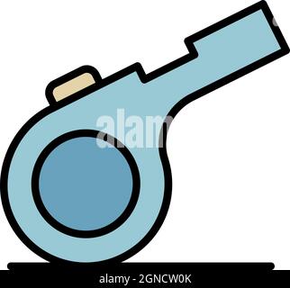 Pet whistle icon. Outline pet whistle vector icon color flat isolated Stock Vector