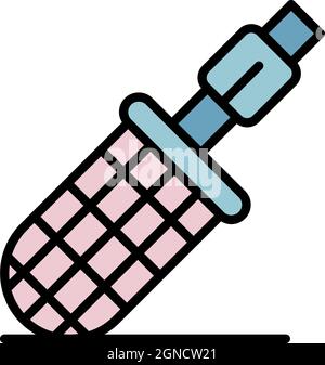 Muzzle icon. Outline muzzle vector icon color flat isolated Stock Vector