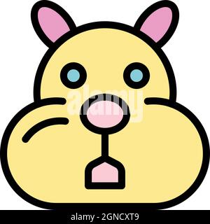 Sick hamster icon. Outline sick hamster vector icon color flat isolated Stock Vector