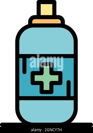 Anti flea spray icon. Outline anti flea spray vector icon color flat isolated Stock Vector