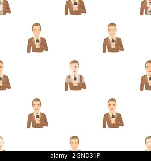 Standing presenter pattern seamless background texture repeat wallpaper geometric vector Stock Vector