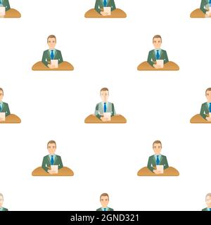 Man presenter pattern seamless background texture repeat wallpaper geometric vector Stock Vector