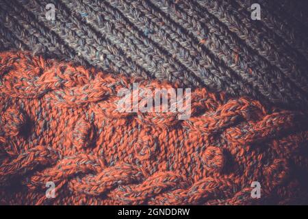 Background of knitting patterns Stock Photo