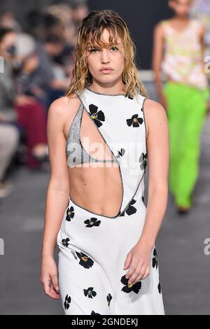 Milan, Italy. 24th Sep, 2021. Model Georgia May Jagger walks on the runway at the Missoni fashion show during Spring/Summer 2022 Collections Fashion Show at Milan Fashion Week in Milan, Italy on Sept. 24, 2021. (Photo by Jonas Gustavsson/Sipa USA) Credit: Sipa USA/Alamy Live News Stock Photo