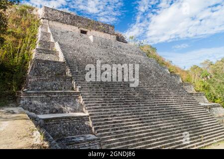 Grand Pyramid in the ancient Mayan city Uxmal, Mexico Stock Photo