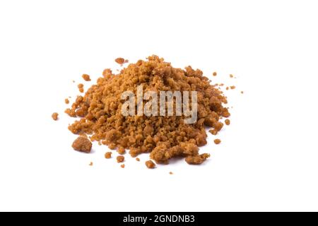 palm sugar, golden brown color unrefined sugar product also called kithul sugar, sweet and sugary traditional food in sri lanka Stock Photo
