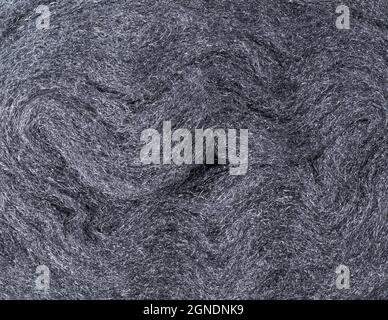 steel wire wool closeup, fine abrasive material for polishing, surface background, texture Stock Photo