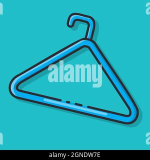 plastic cloth hanger isolated vector illustration in flat style Stock Vector