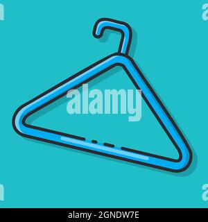 plastic cloth hanger isolated vector illustration in flat style Stock Vector