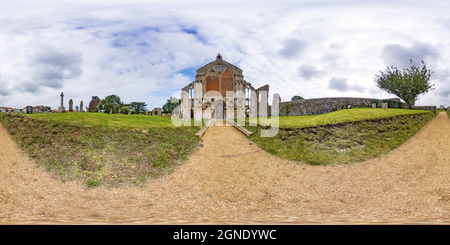 360 degree panoramic view of Binham Priory ruins, Norfolk