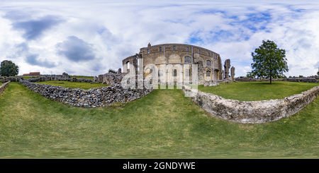 360 degree panoramic view of Binham Priory ruins, Norfolk