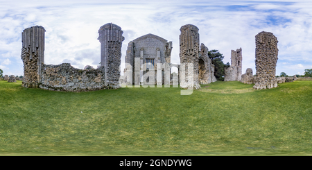 360 degree panoramic view of Binham Priory ruins, Norfolk