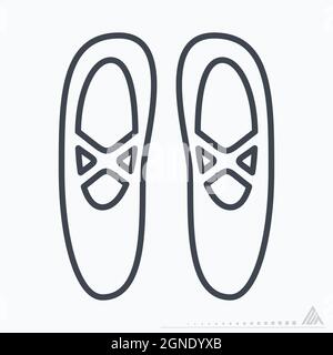 Icon Ballet Shoes - Line Style - Simple illustration, Editable stroke, Design template vector, Good for prints, posters, advertisements, announcements Stock Vector