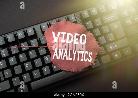 Handwriting text Video Analytics. Word Written on analyzing video to detect and determine temporal event Converting Written Notes To Digital Data Stock Photo