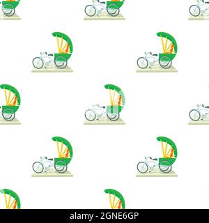 Indian bicycle pattern seamless background texture repeat wallpaper geometric vector Stock Vector