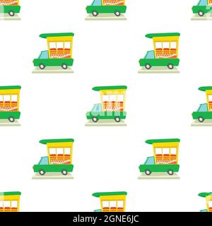 Indian taxi pattern seamless background texture repeat wallpaper geometric vector Stock Vector