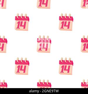 Valentines day calendar pattern seamless background texture repeat wallpaper geometric vector Stock Vector