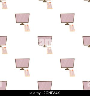 TV with remote pattern seamless background texture repeat wallpaper geometric vector Stock Vector