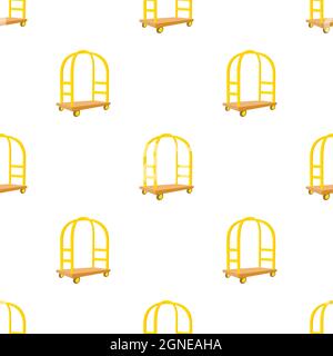 Cart in hotel pattern seamless background texture repeat wallpaper geometric vector Stock Vector