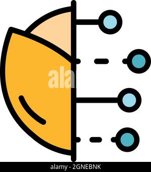 Element gmo food icon. Outline element gmo food vector icon color flat isolated Stock Vector