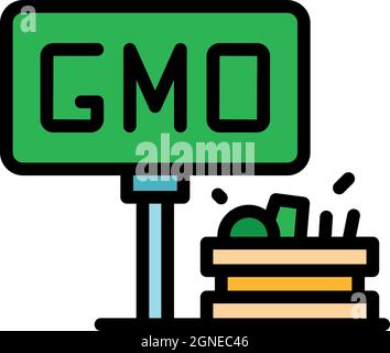 Bioengineering food icon. Outline bioengineering food vector icon color flat isolated Stock Vector