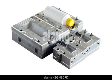 Plastic bottle manufacturing metal mold. Stock Photo