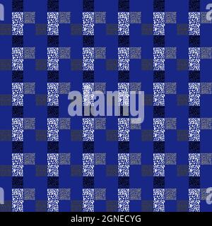 White grey oval shape seamless pattern blue background in Japanese style Stock Vector