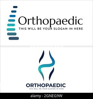 Orthopedic knee bone logo design Stock Vector