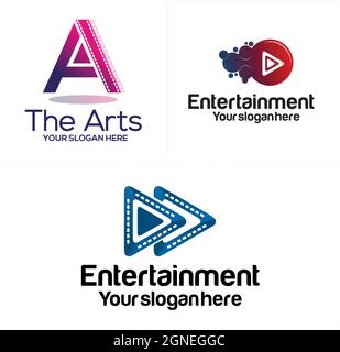 The arts entertainment studio production logo design Stock Vector