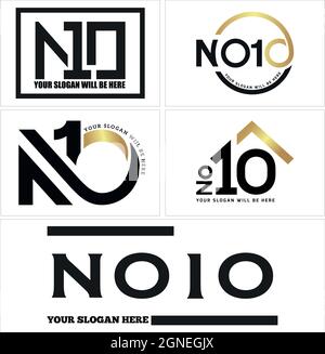 Modern real estate home number alphabet logo design Stock Vector