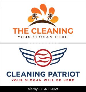 The cleaning maintenance service logo design Stock Vector