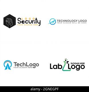 Modern technology paper plane lab chemistry logo design Stock Vector