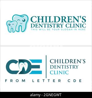 Dental clinic children icon tooth logo design Stock Vector
