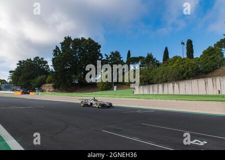 Vallelunga, italy september 19th 2021 Aci racing weekend. Race car action speed scenic curve in asphalt circuit Stock Photo