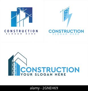 Business construction property building logo design Stock Vector