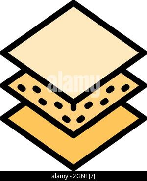 Three layer napkin icon. Outline three layer napkin vector icon color flat isolated Stock Vector