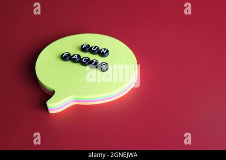 Yellow bubble speech with text FUN FACTS. Copy space for text Stock Photo