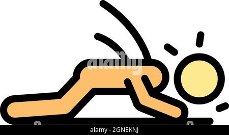 Careless person injury icon. Outline careless person injury vector icon color flat isolated Stock Vector