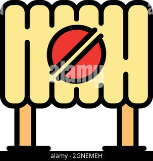Restricted banner icon. Outline restricted banner vector icon color flat isolated Stock Vector