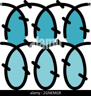 Spike wire icon. Outline spike wire vector icon color flat isolated Stock Vector