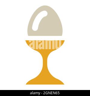 illustration of the minimal colorful boiled egg icon and pictogram Stock Vector