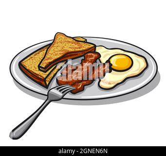 Eggs and Bacon PNG Vector Clipart​