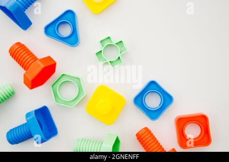 flat lay matching toys kids. High quality and resolution beautiful photo concept Stock Photo