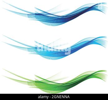 Set of abstract wave. Vector illustration. Stock Vector