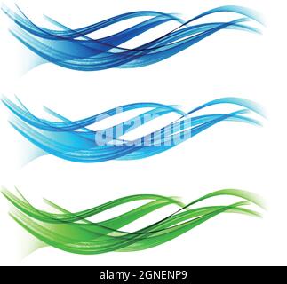 Set of abstract wave. Vector illustration. Stock Vector