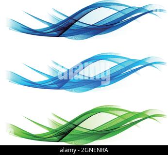 Set of abstract wave. Vector illustration. Stock Vector