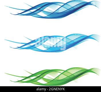 Set of abstract wave. Vector illustration. Stock Vector