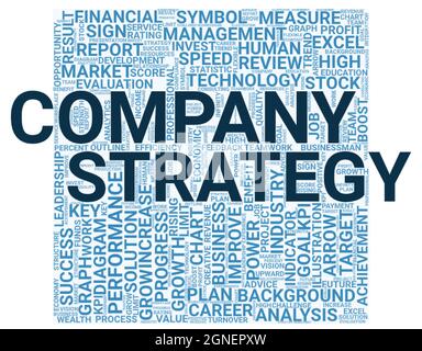 Company strategy word cloud concept on white background, 3d rendering Stock Photo