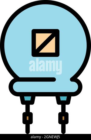 System resistor icon. Outline system resistor vector icon color flat isolated Stock Vector